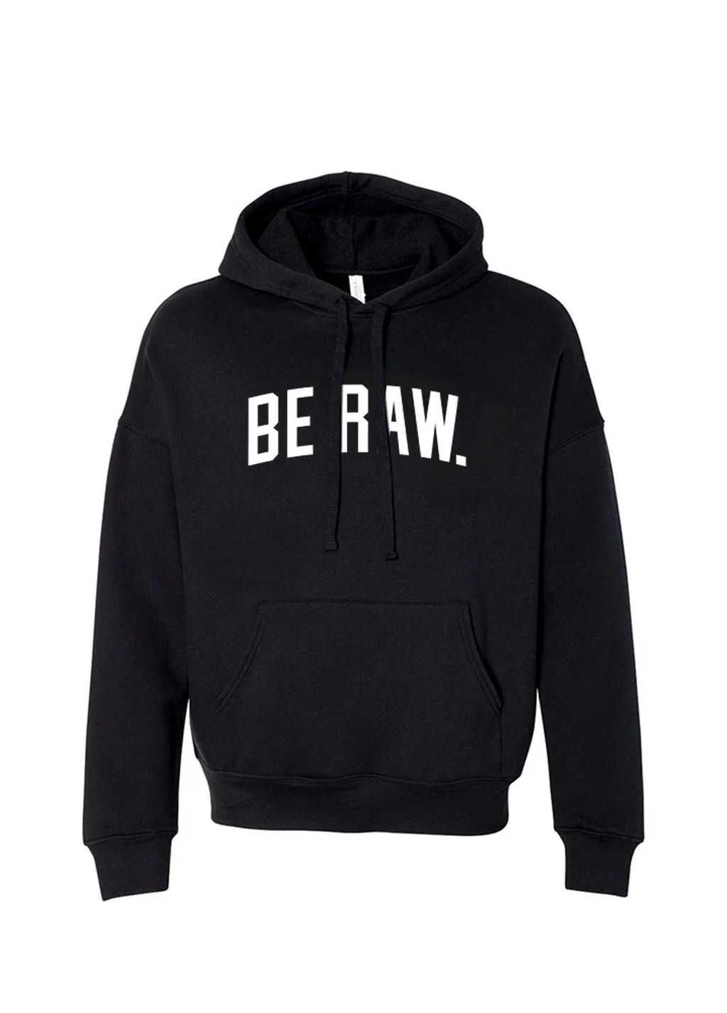 Hoodie - Be Raw logo Block - Black