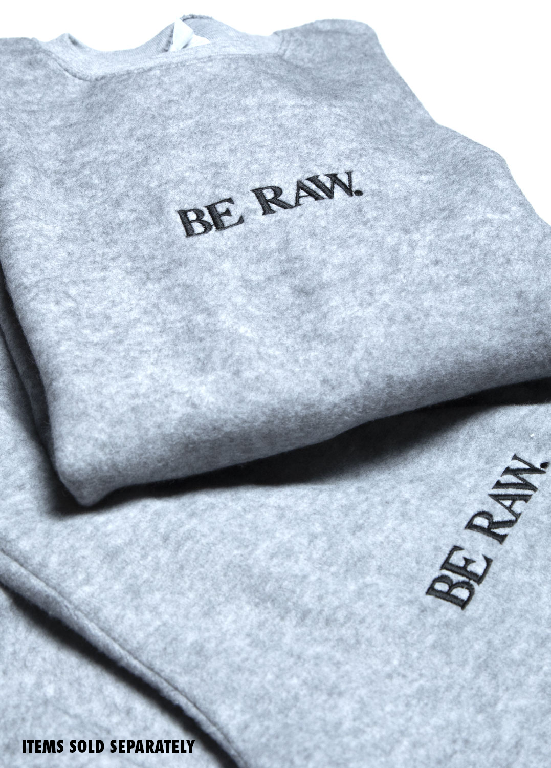 Be Raw - Sueded Fleece - Drop Shoulder Crewneck (Grey)