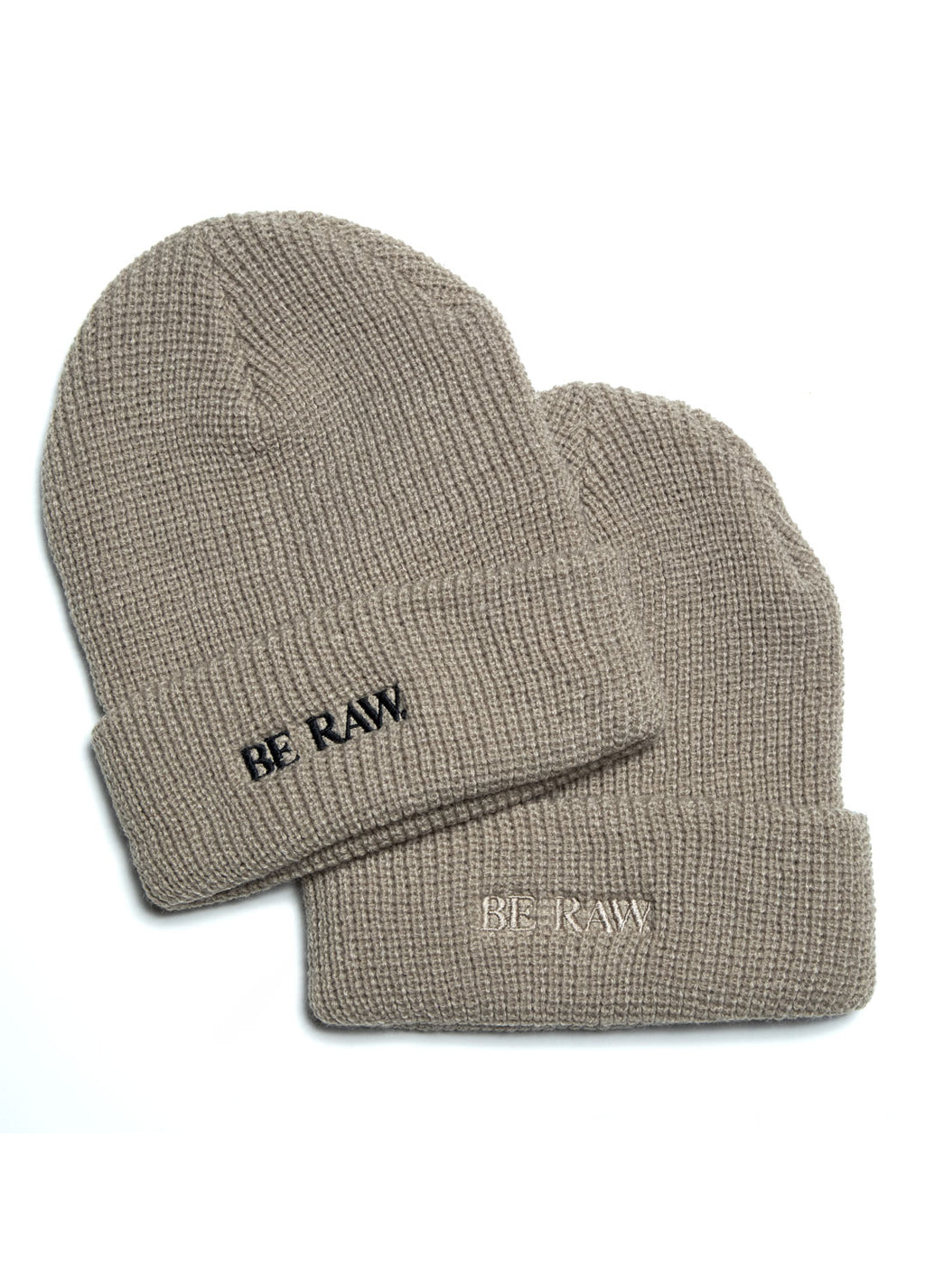Cuffed Beanie Be Raw Classic logo (Oat)