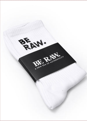 Be Raw Crew Socks - white Unisex