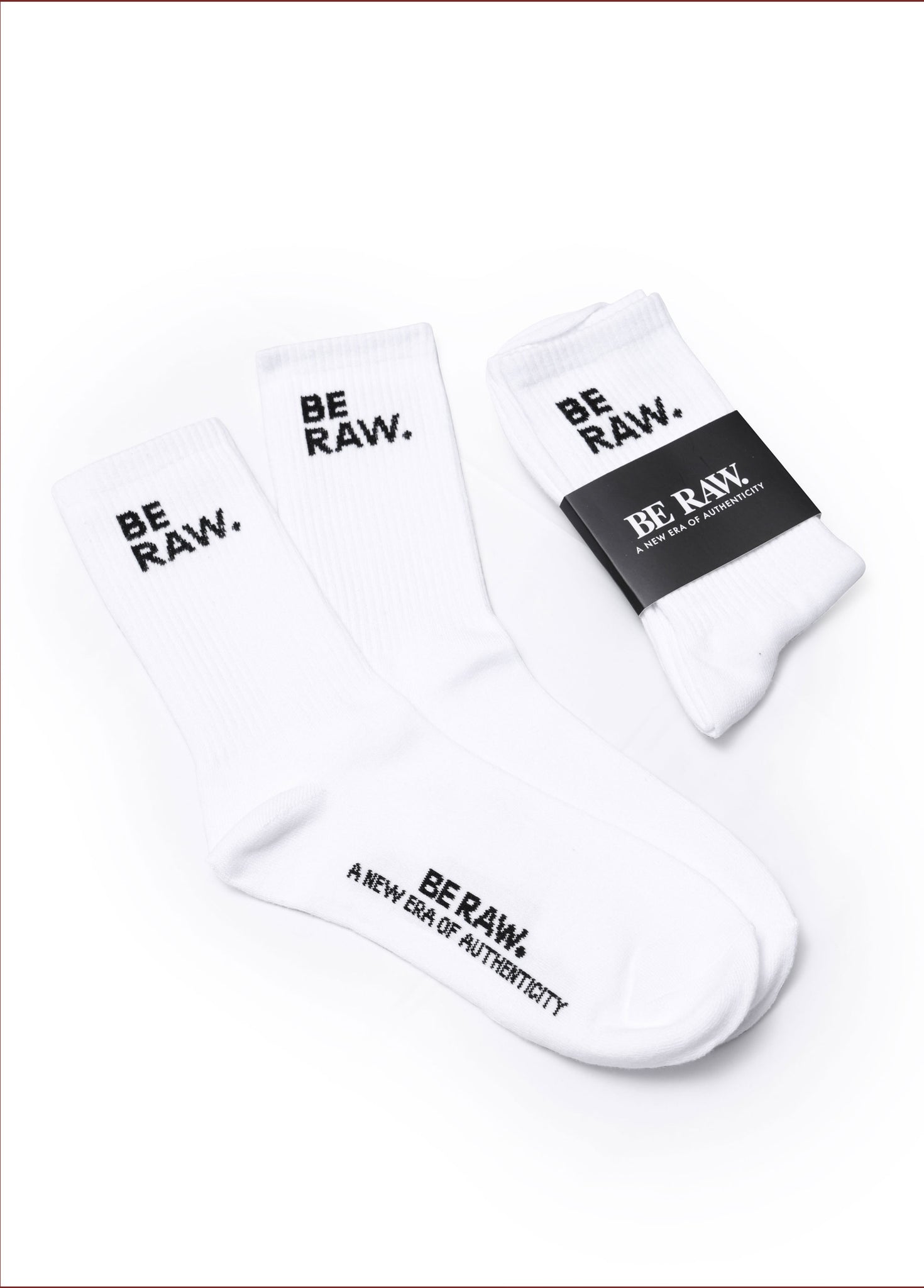Be Raw Crew Socks - white Unisex