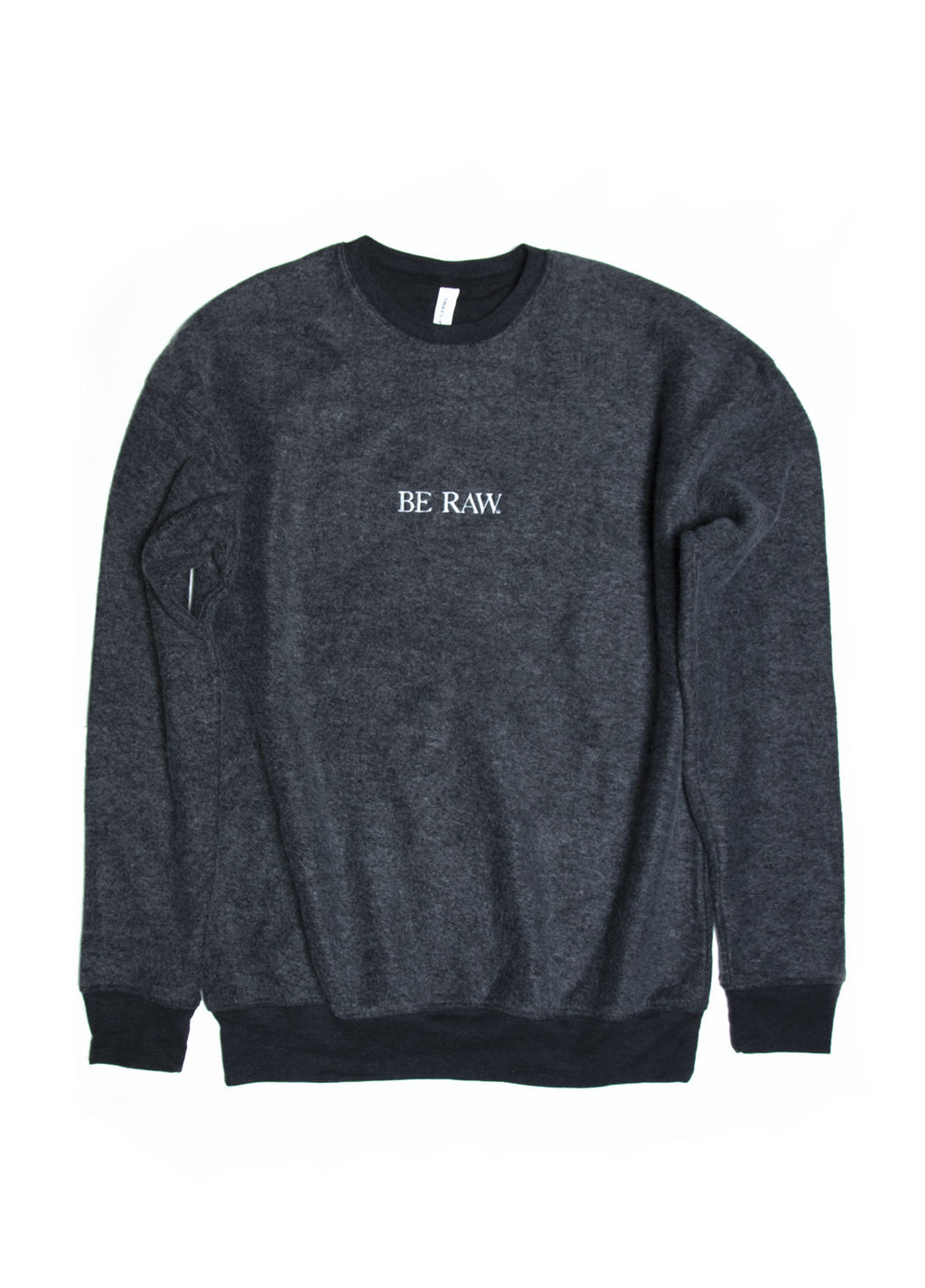 Be Raw - Sueded Fleece - Drop Shoulder Crewneck (Black)