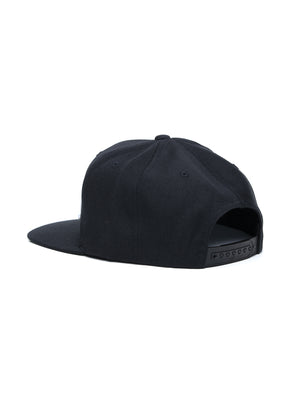 SnapBack Hat - Be Raw Block Logo Puff White